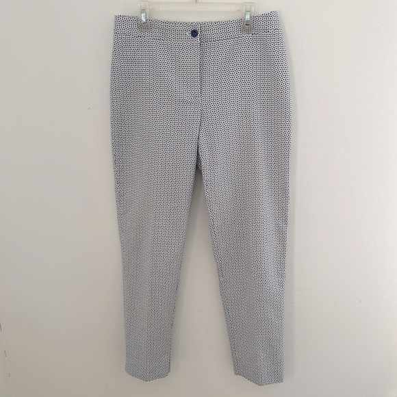 J. McLaughlin Blue/White Print Cotton Pants sz 2